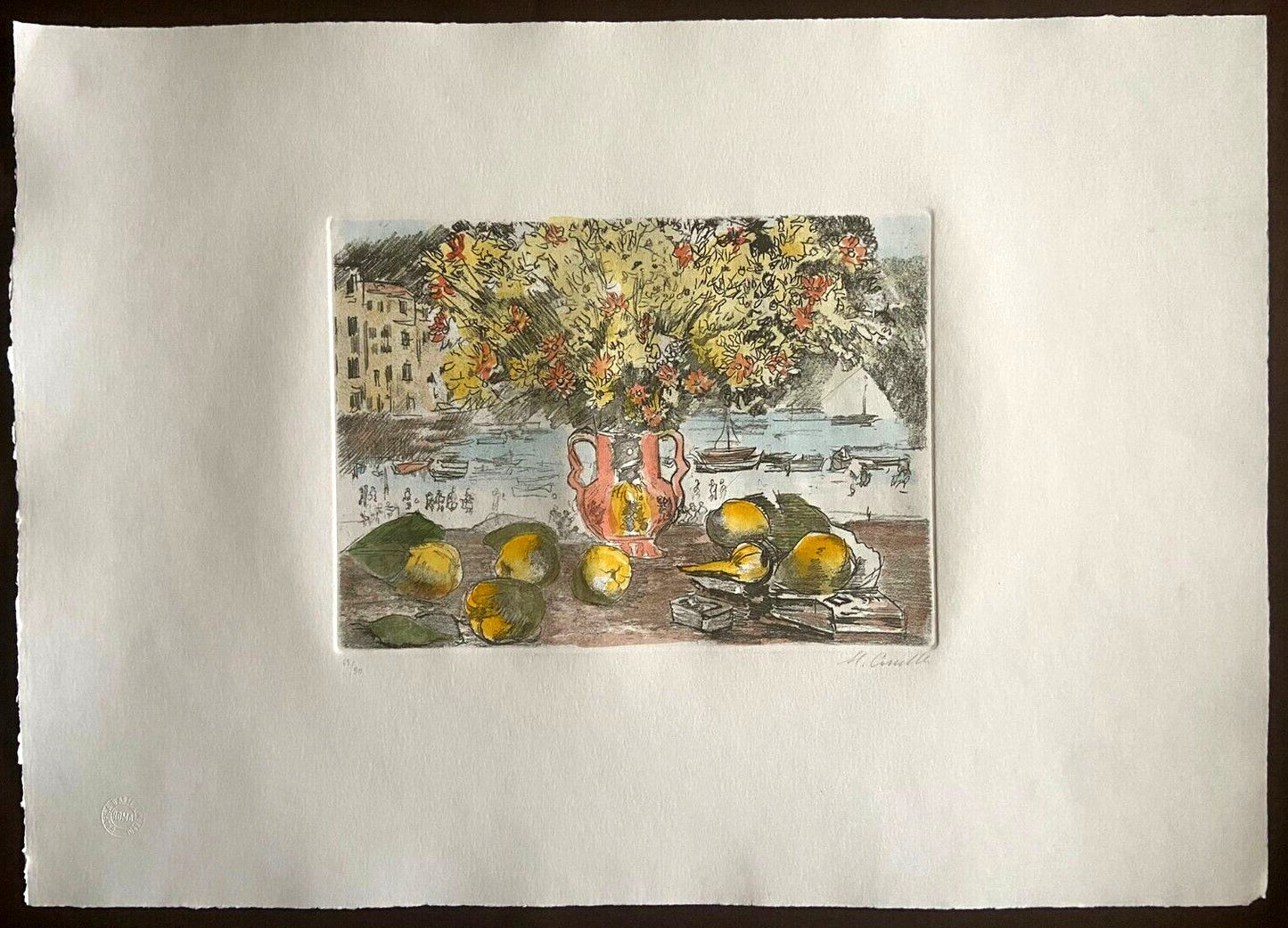 Michele Cascella "Vase Of Flowers In Portofino"