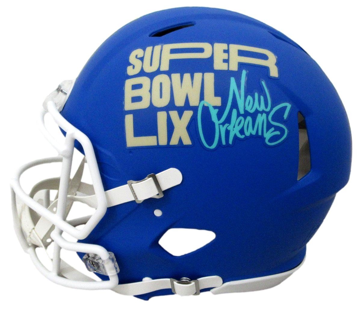 Zack Baun Signed Blue Full Size Authentic Sb Lix Helmet Eagles Beckett 198921