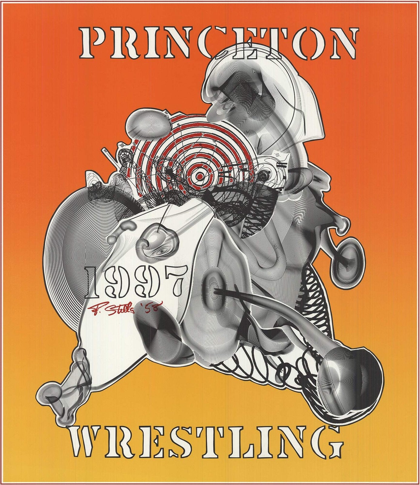 Frank Stella Princeton Wrestling " Offset Lithograph Minimali