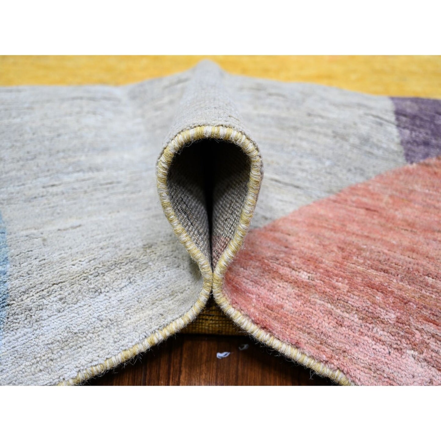9'X12' Colorful The Circles Design Wool Hand Knotted Oriental Rug