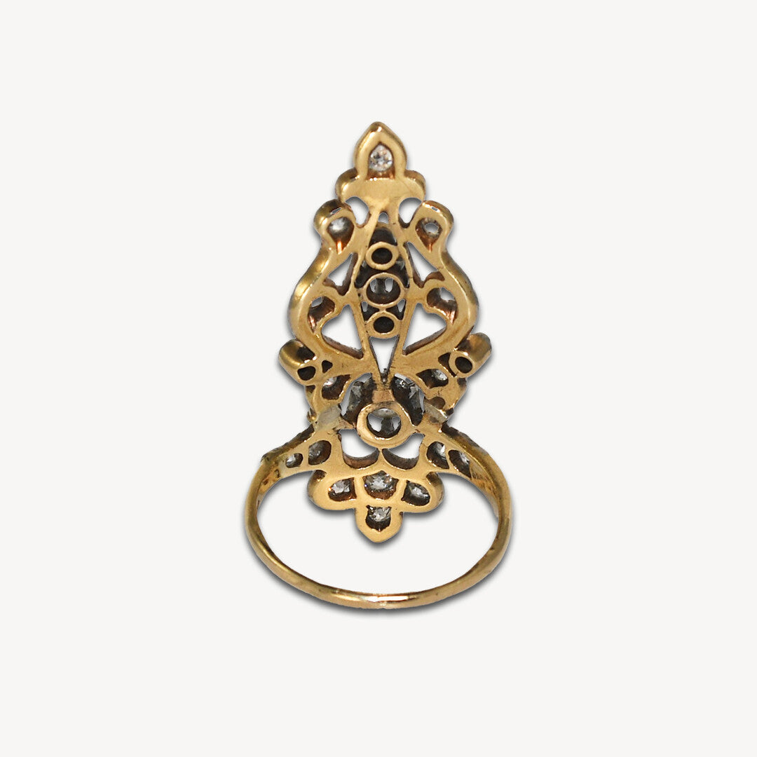 14K Yellow Gold Art Deco 1.0Ct Diamond Women'S