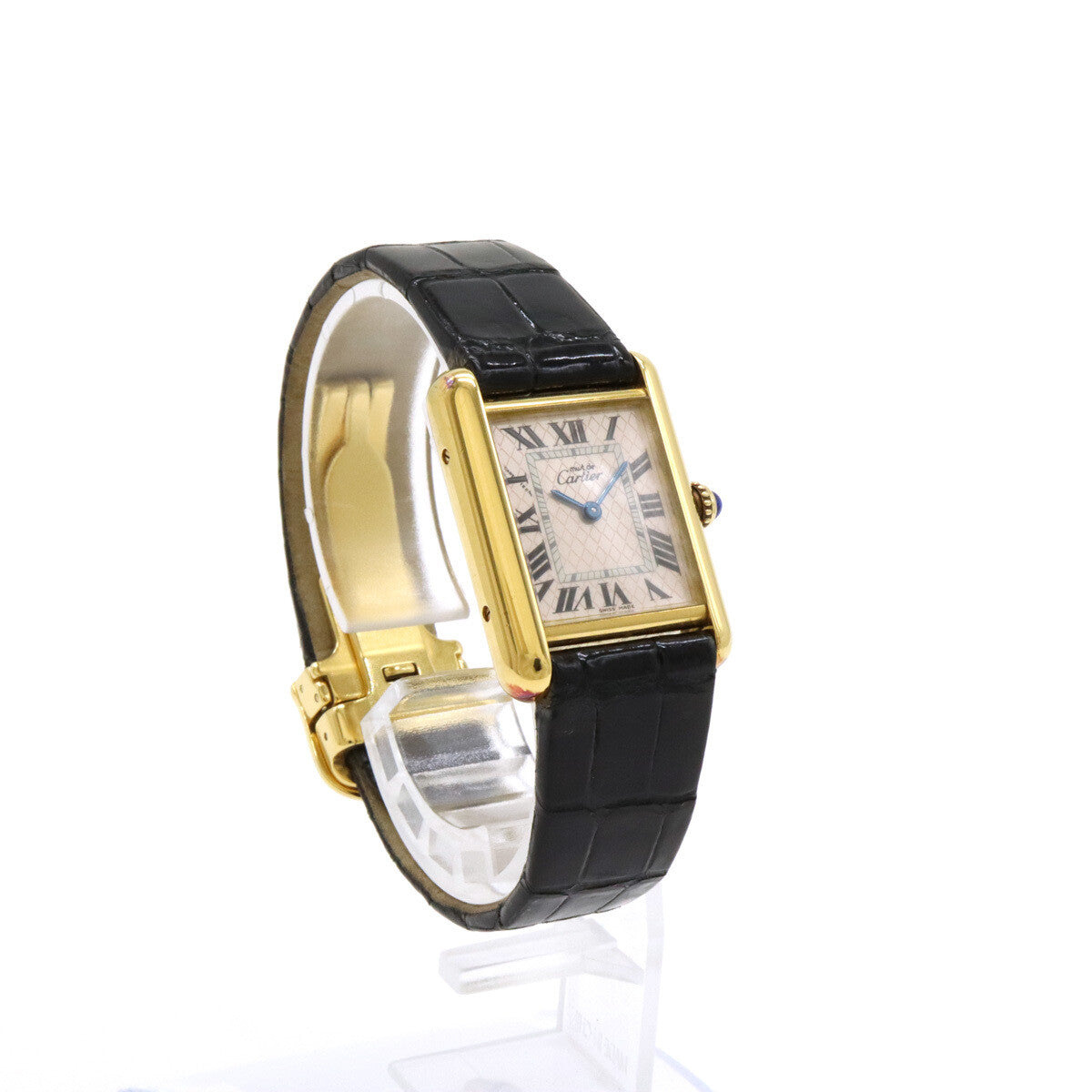 Cartier Must Tank Acquarino Pink Shell Dial Sv925 Gp Watch Women