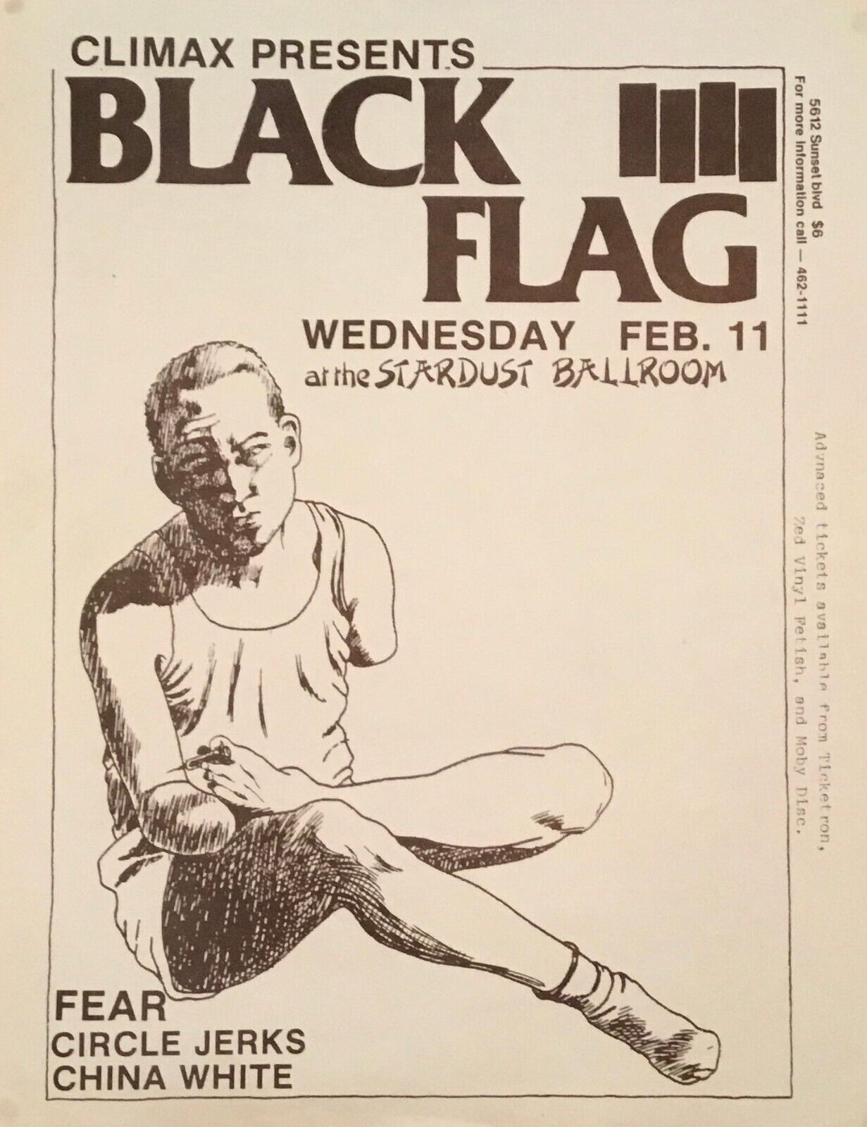 Black Flag Vintage Concert Poster Fear Circle