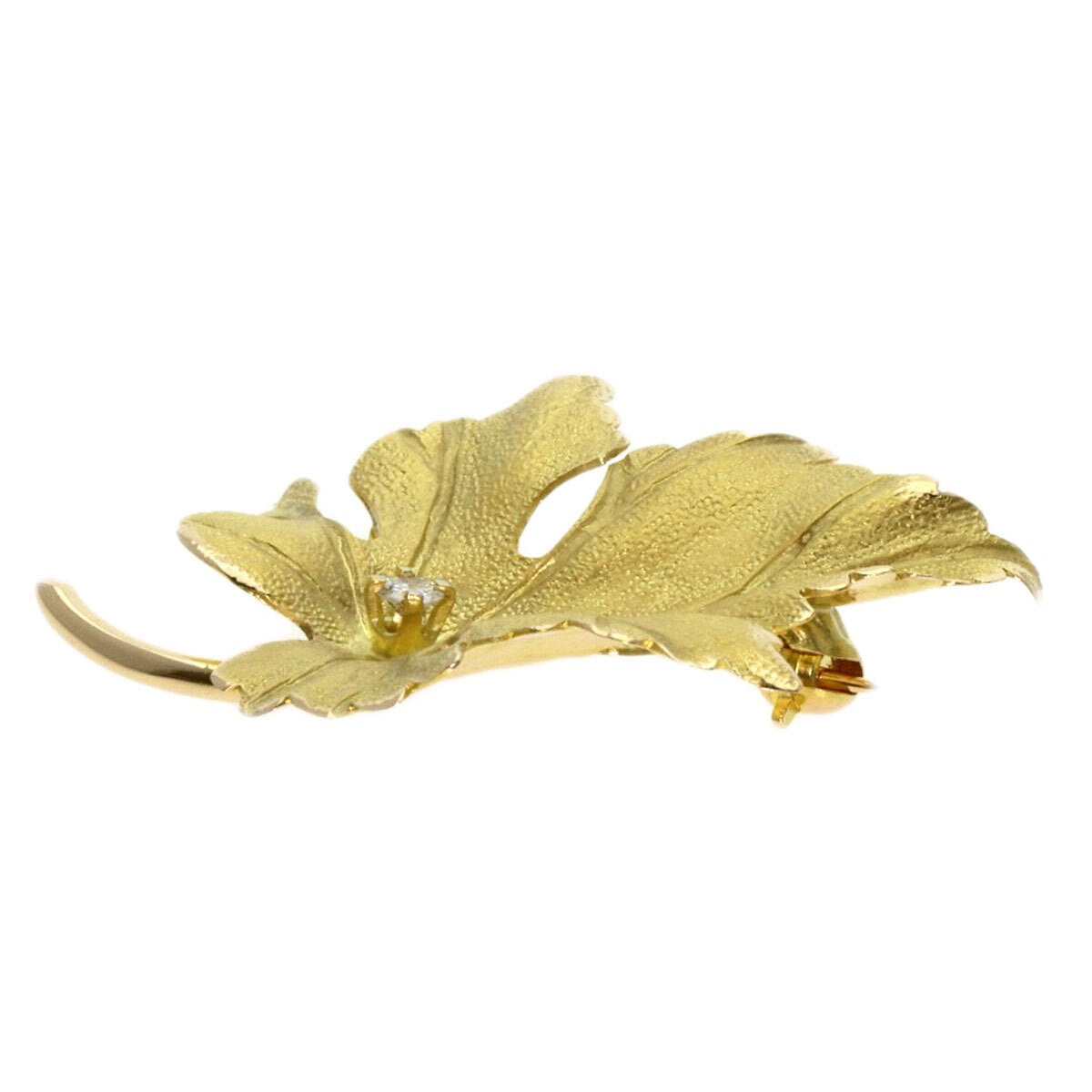 Tiffany&Co. Brooch Leaf Diamond K14 Yellow Gold