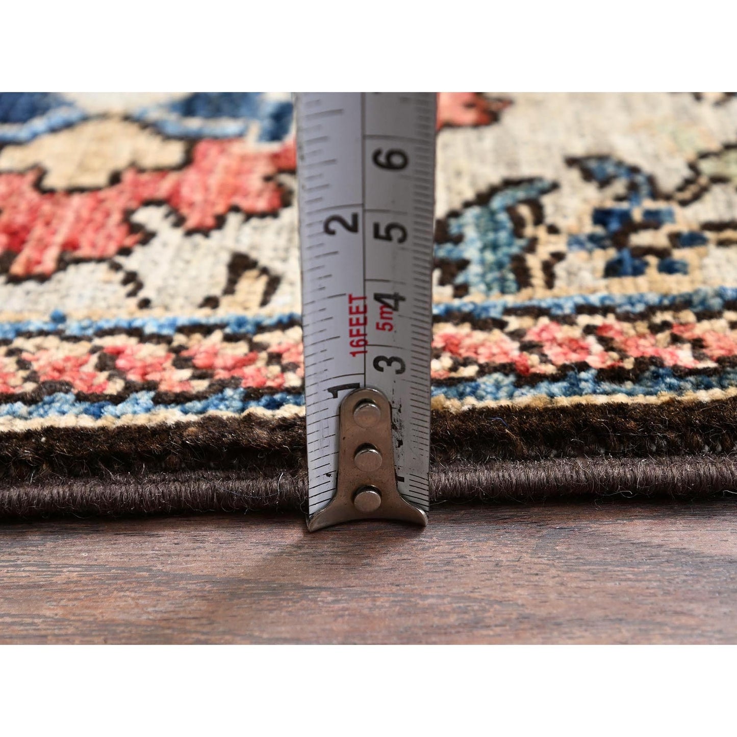 3'X14' Light Brown All Over Design Soft Wool Hand Knotted Runner Rug