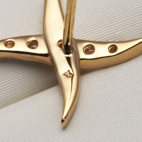 Vendome Earrings Diamond Wave Cross 18K 750