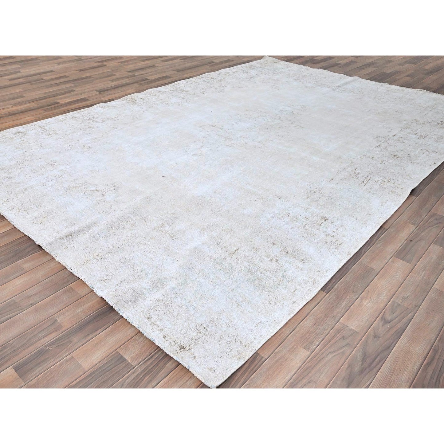 8'2"X11'8" Blue Vintage Zoroastrian Karman 100% Wool Hand Knotted Rug