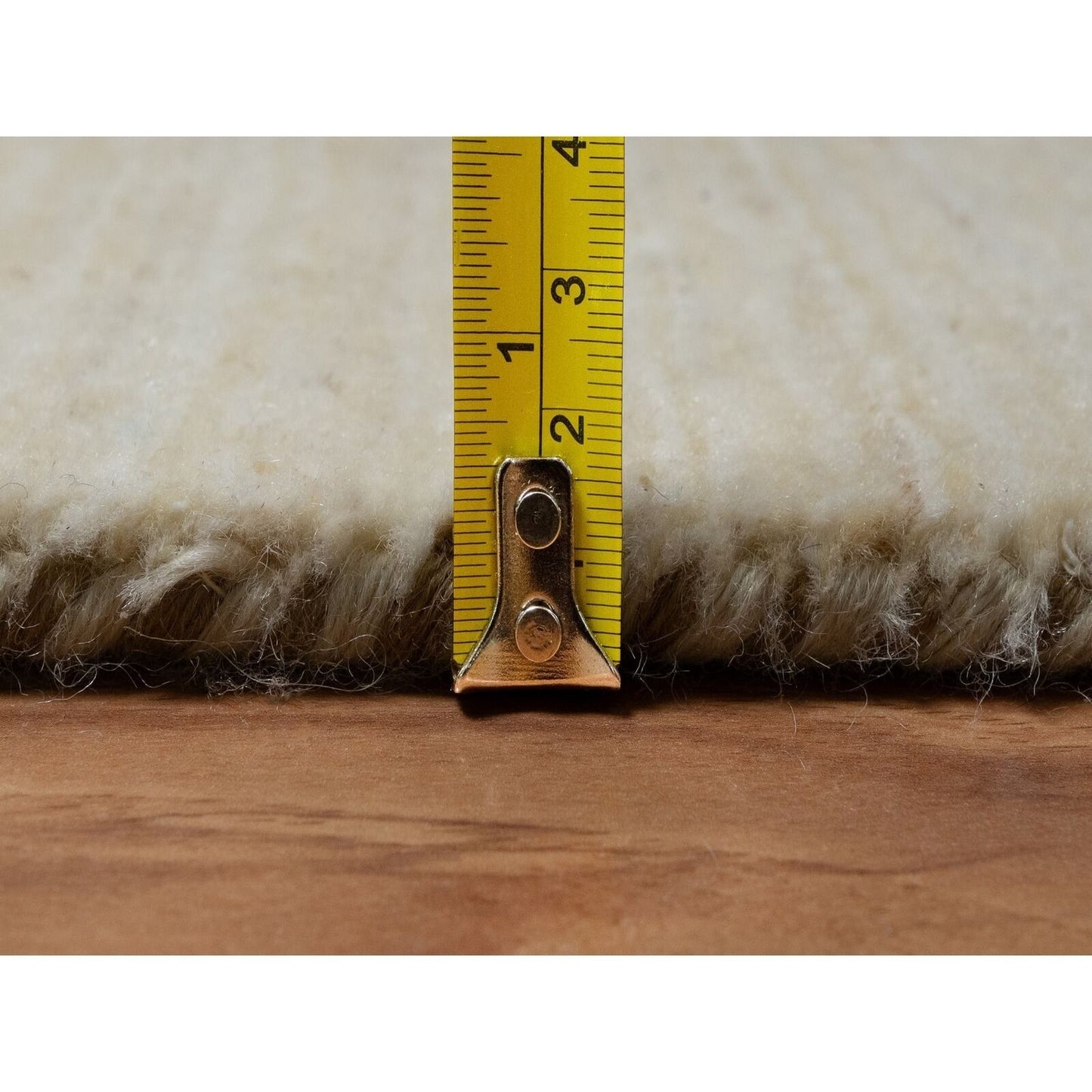 2'6"X17'8" White Pure Wool Modern Plain Design Hand Knotted Xl Runner Rug