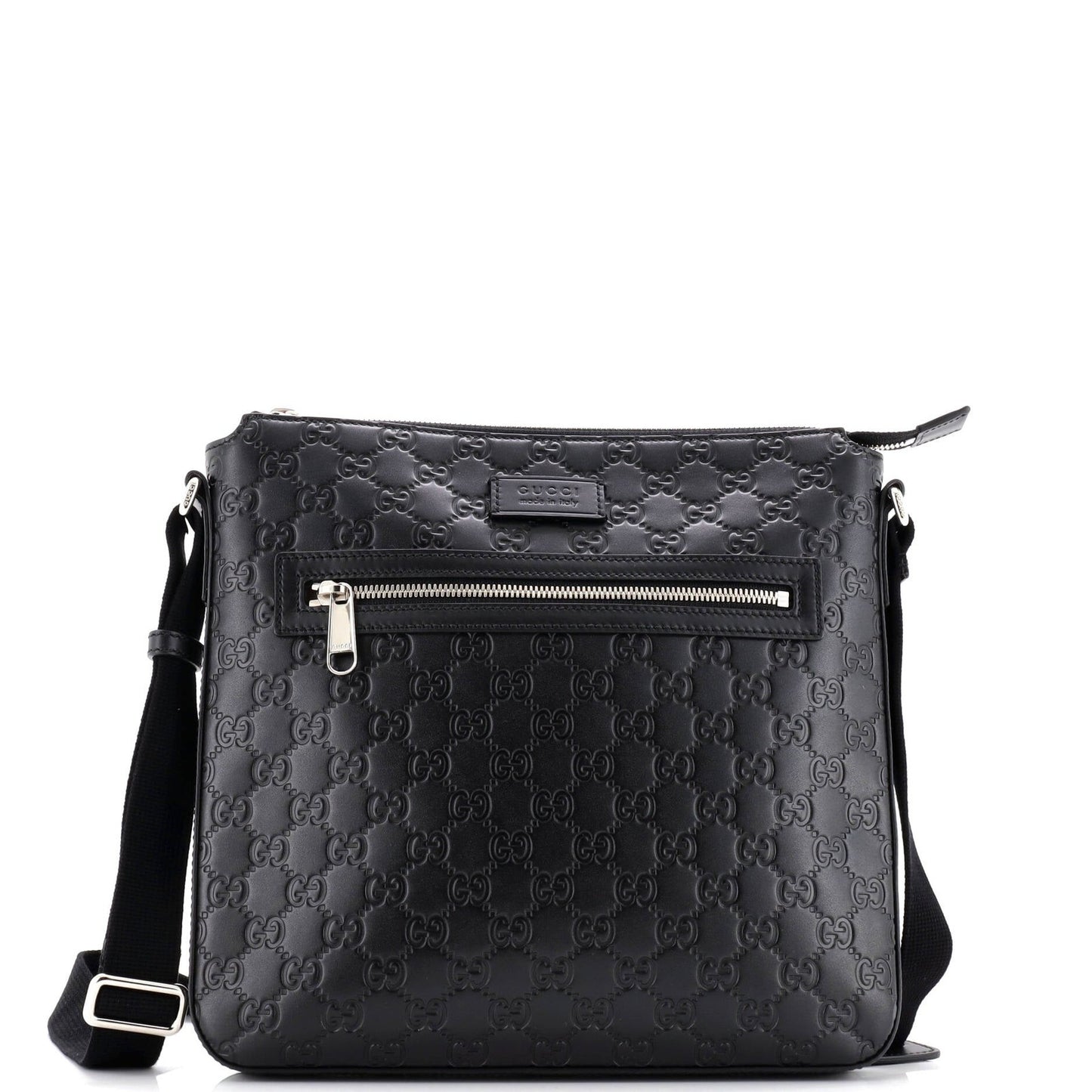 Gucci Signature Zip Messenger Bag Guccissima Leather Medium
