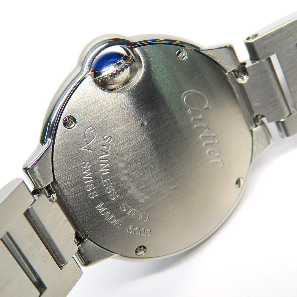 Cartier Baron Blue Sm 11P Diamond We902073 Silver Ladies Used Watch #21125