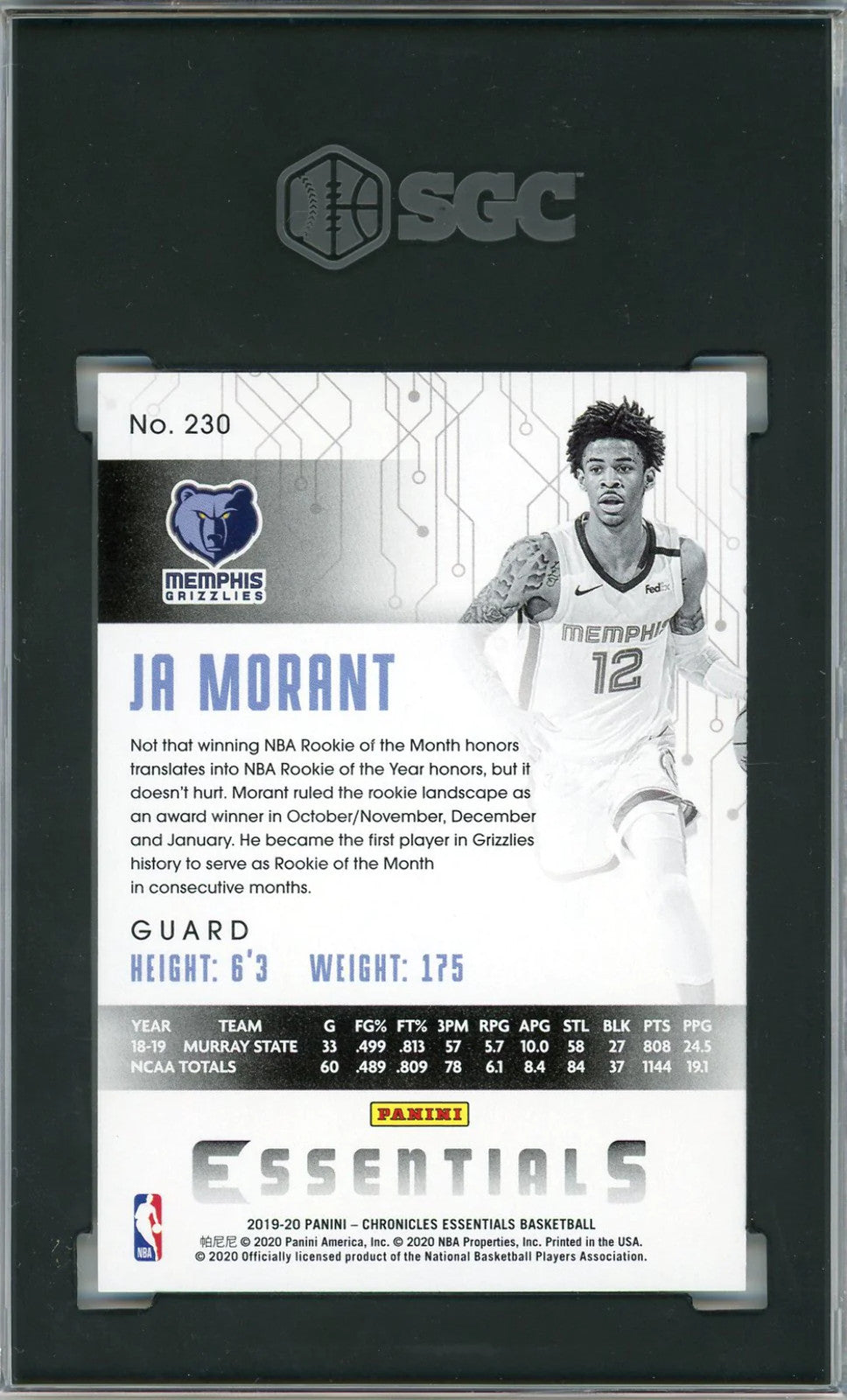 Ja Morant 2019-20 Panini Chronicles Essentials