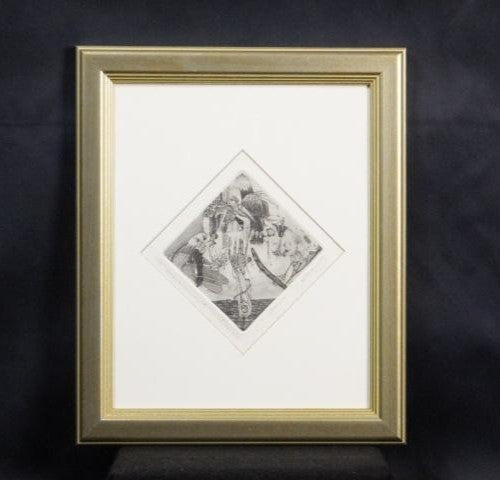 Nikolai Yanakiev "For Allen Ginsbergs Verse" Etching Limited 9/9 Signed Framed