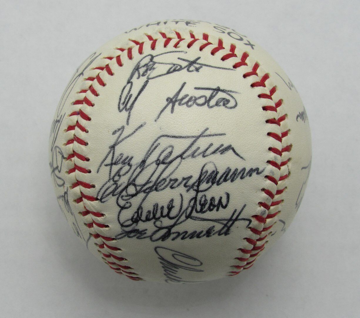 1974 White Sox Team Signed By 22 Baseball Santo