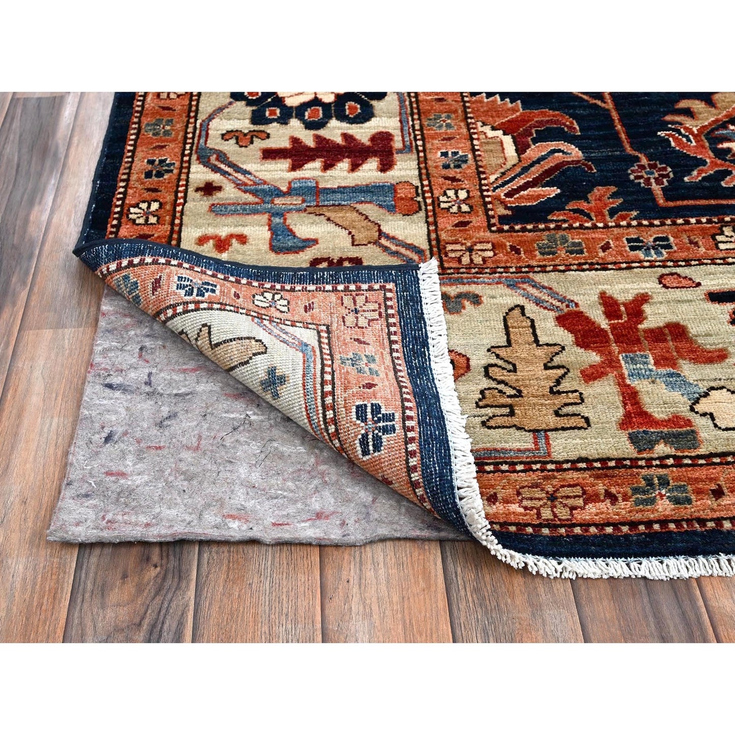 9'2"X11'10" Yale Blue Northwest Zoroastrian Design Wool Hand Knotted Rug