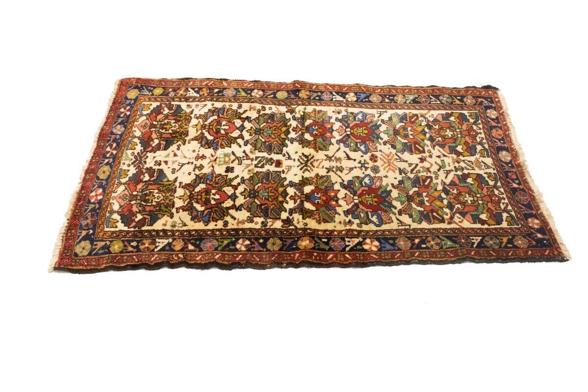 One-Of-A-Kind Vintage Floral Oriental Rug 3X5 Ft