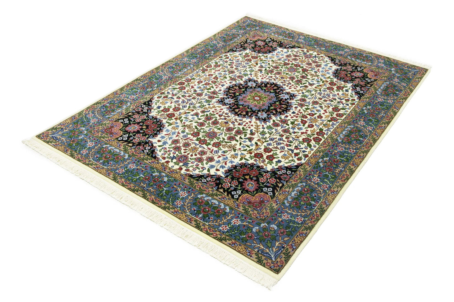 Handmade Vintage Style Floral Kirman Rug 5X7 Ft
