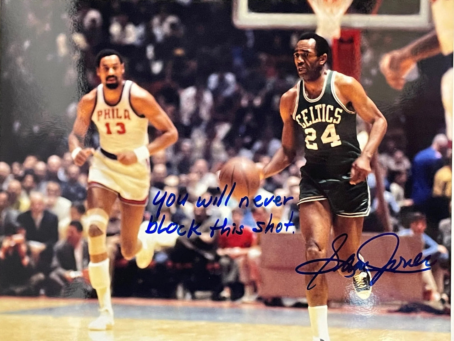 Sam Jones Autographed 8X10 Basketball Photo