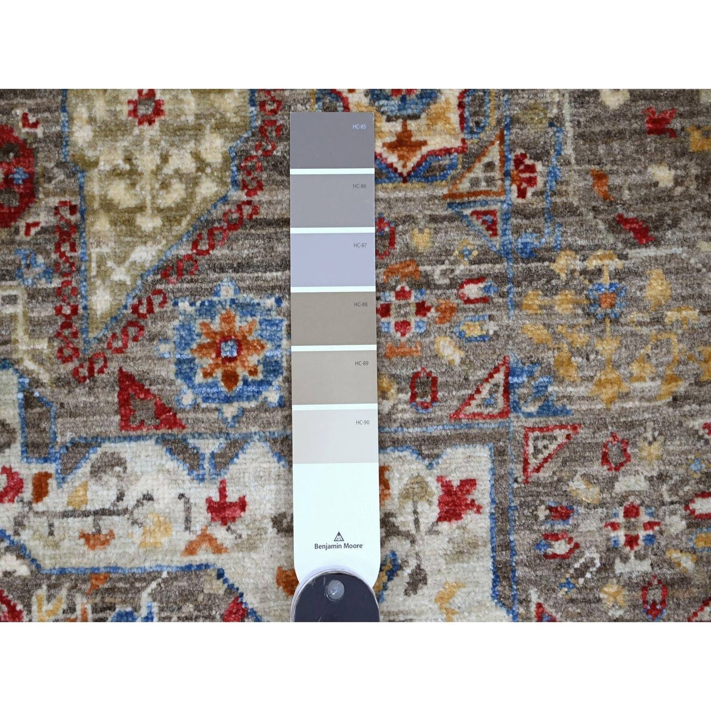 7'10"X9'6" Brown 14Th Century Mamluk Dynasty Design Wool Hand Knotted Rug