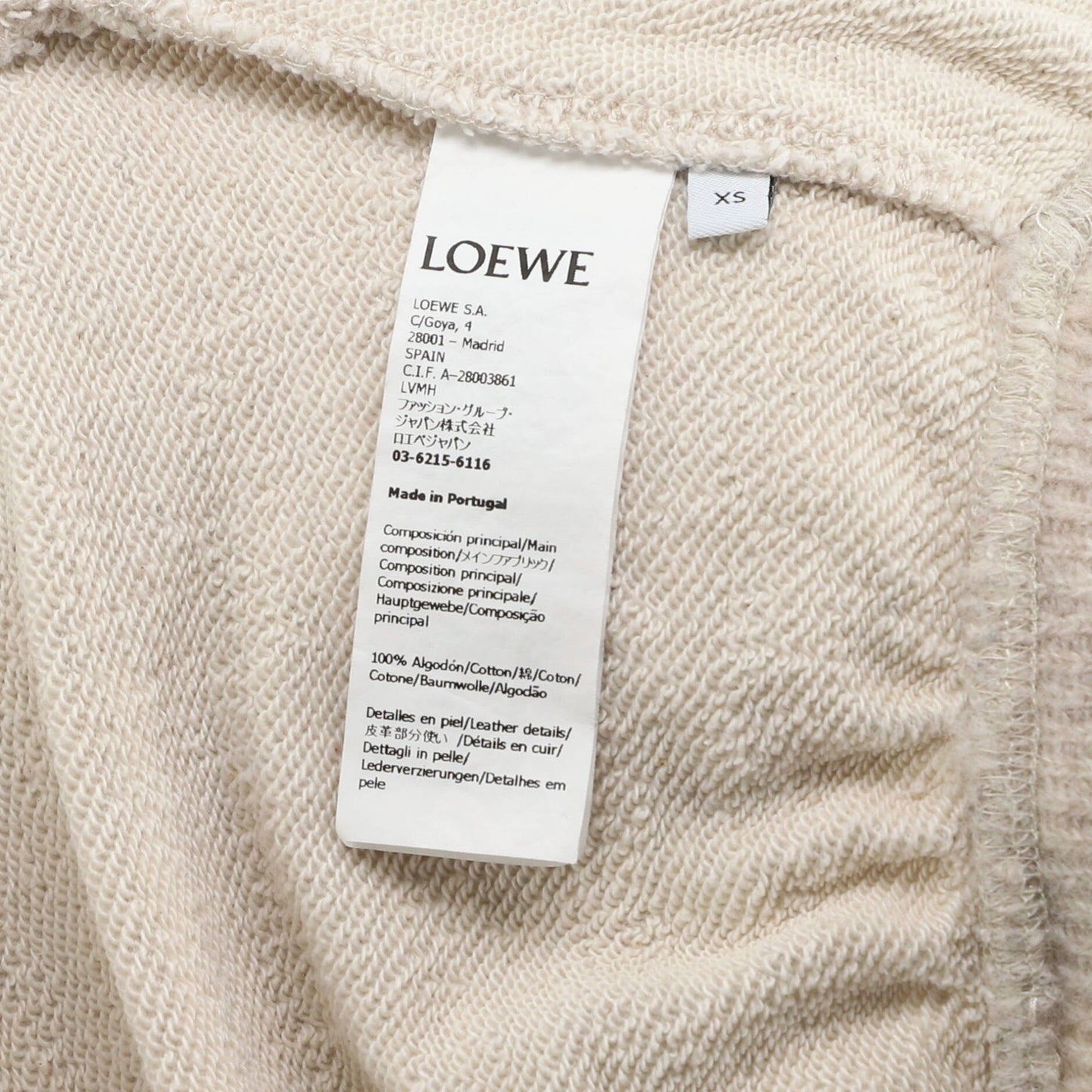 Loewe Women'S Anagram Pocket Hoodie Cotton With Leather