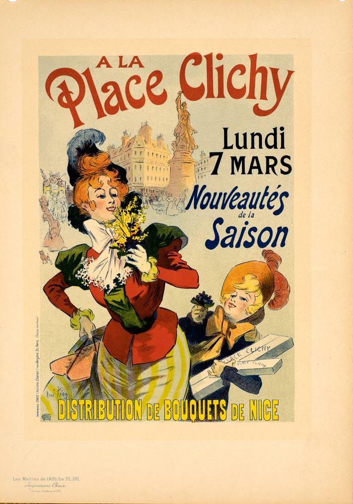 Maitres De L'Affiche Original Vintage Poster La Place Clichy By Pean 1896