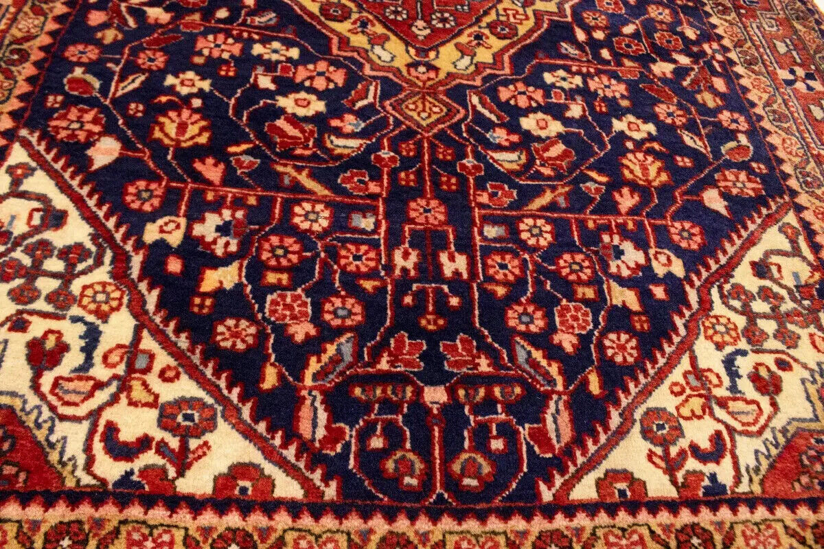 Vintage Purple-Navy Floral Style Rug Tribal
