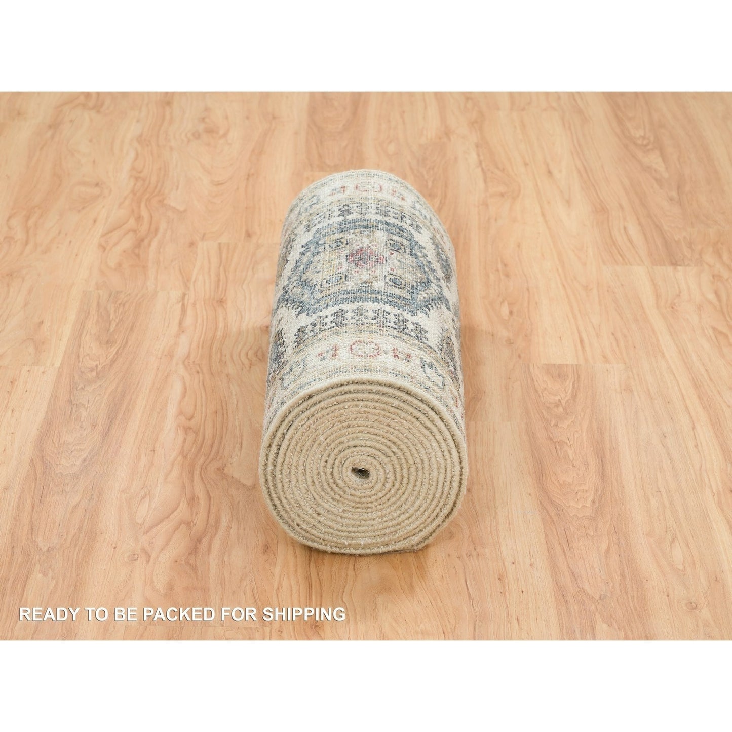 2'7"X21'7" Floral White Wool Hand Knotted Reimagined Viss Xl Runner Rug