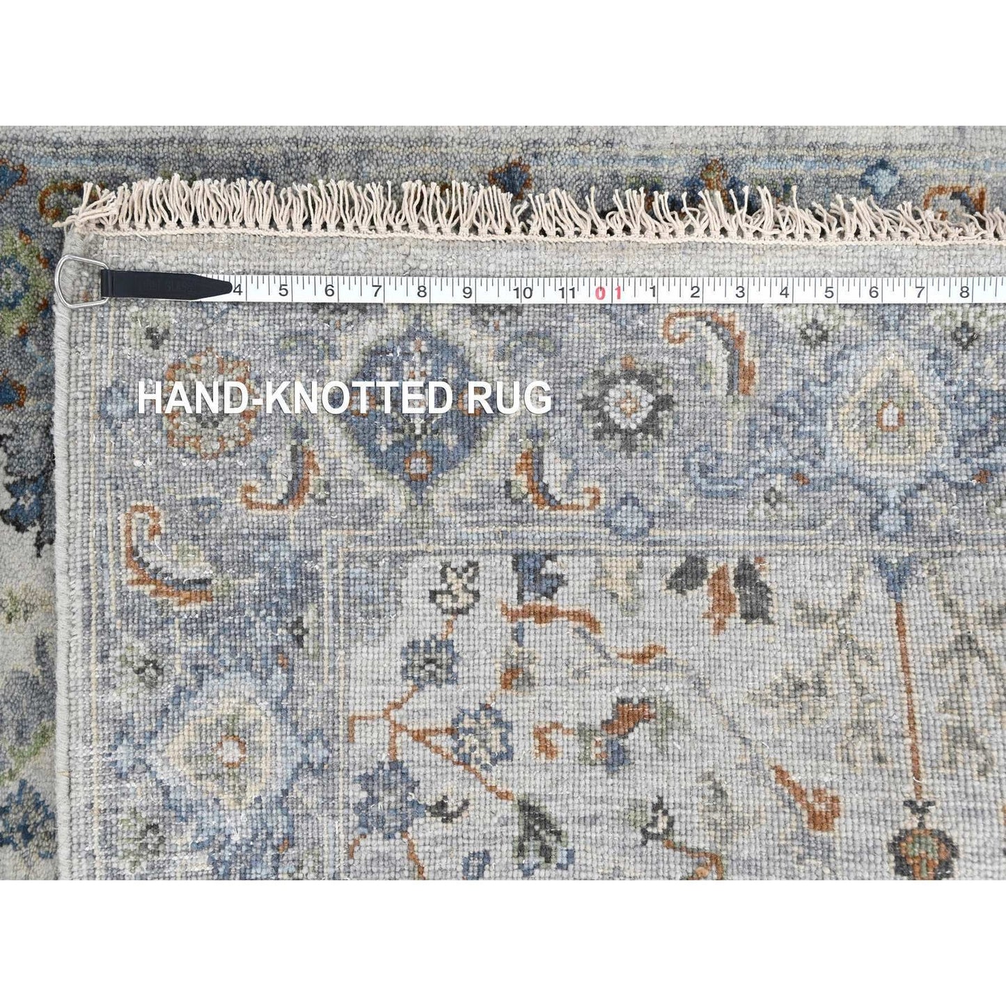 3'X4'10" Platinum Gray Denser Weave Oushak Natural Wool Hand Knotted Rug