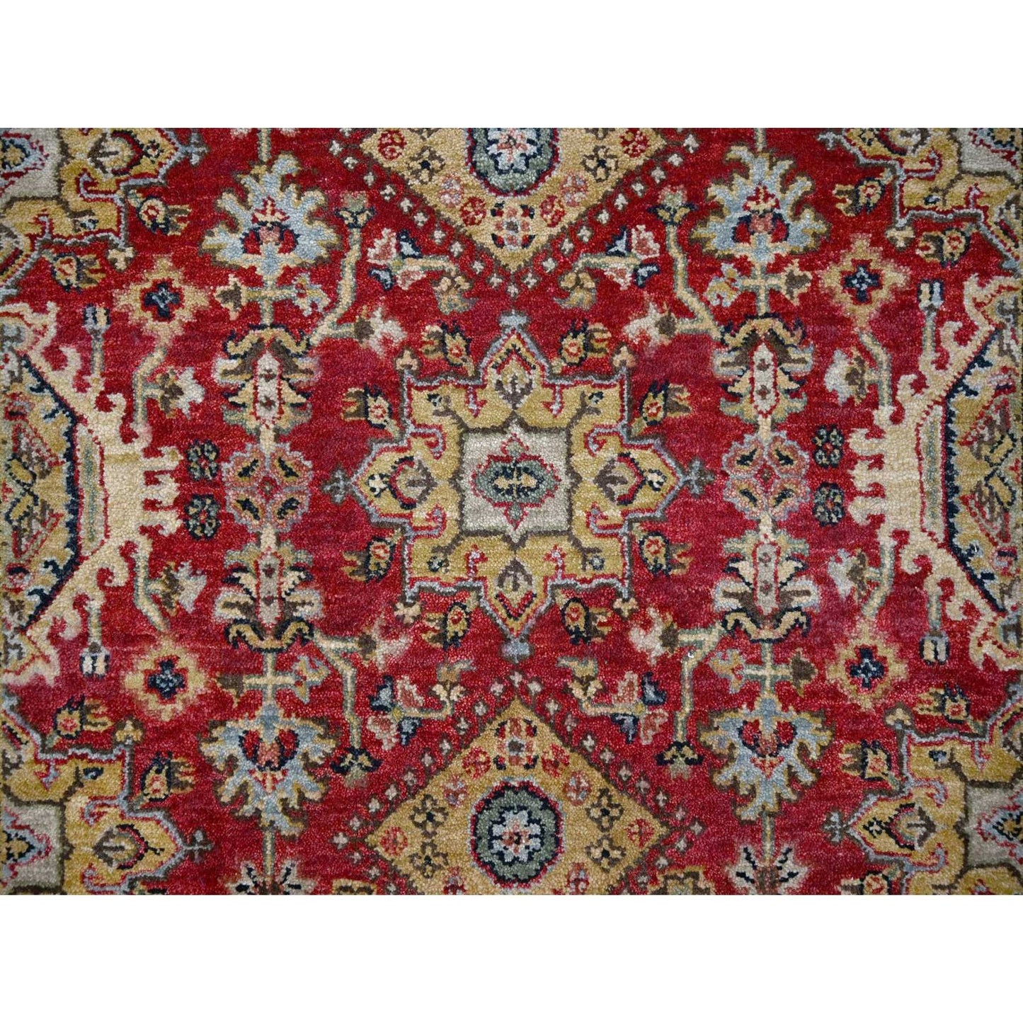 4'1"X6' Red And Black Karjihooz Design Wool Hand Knotted Oriental Rug