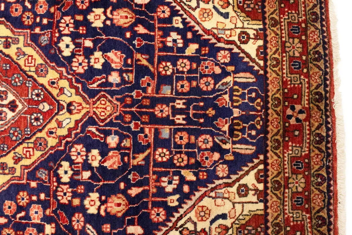 Vintage Purple-Navy Floral Style Rug Tribal