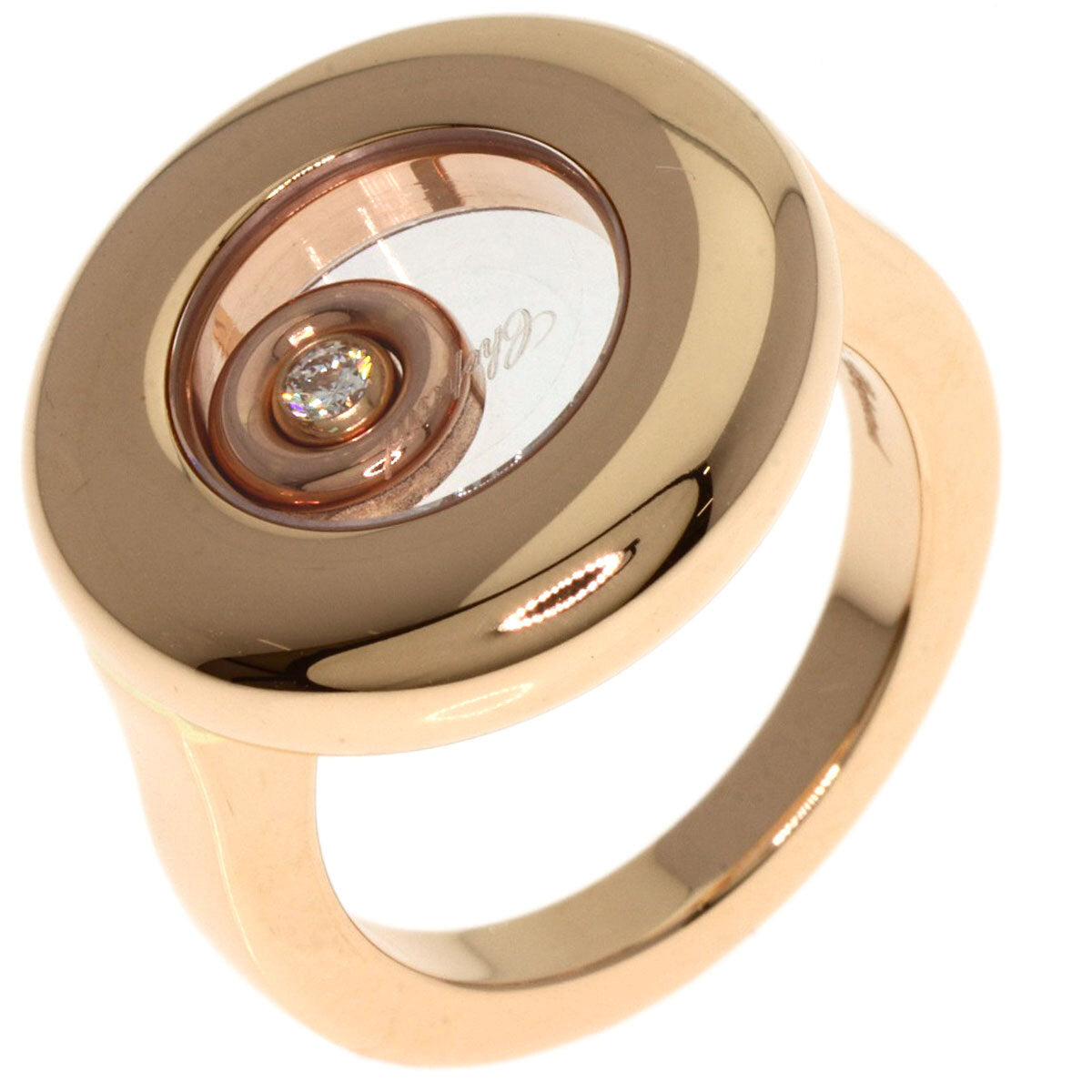 Chopard Happy Spirit 1P Diamond Ring K18 Pink