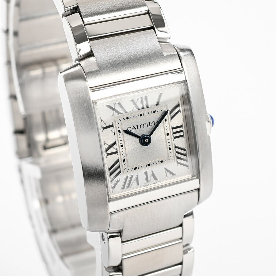Cartier Tank Francaise Sm Wsta0065 Silver Ladies Used Watch #61523