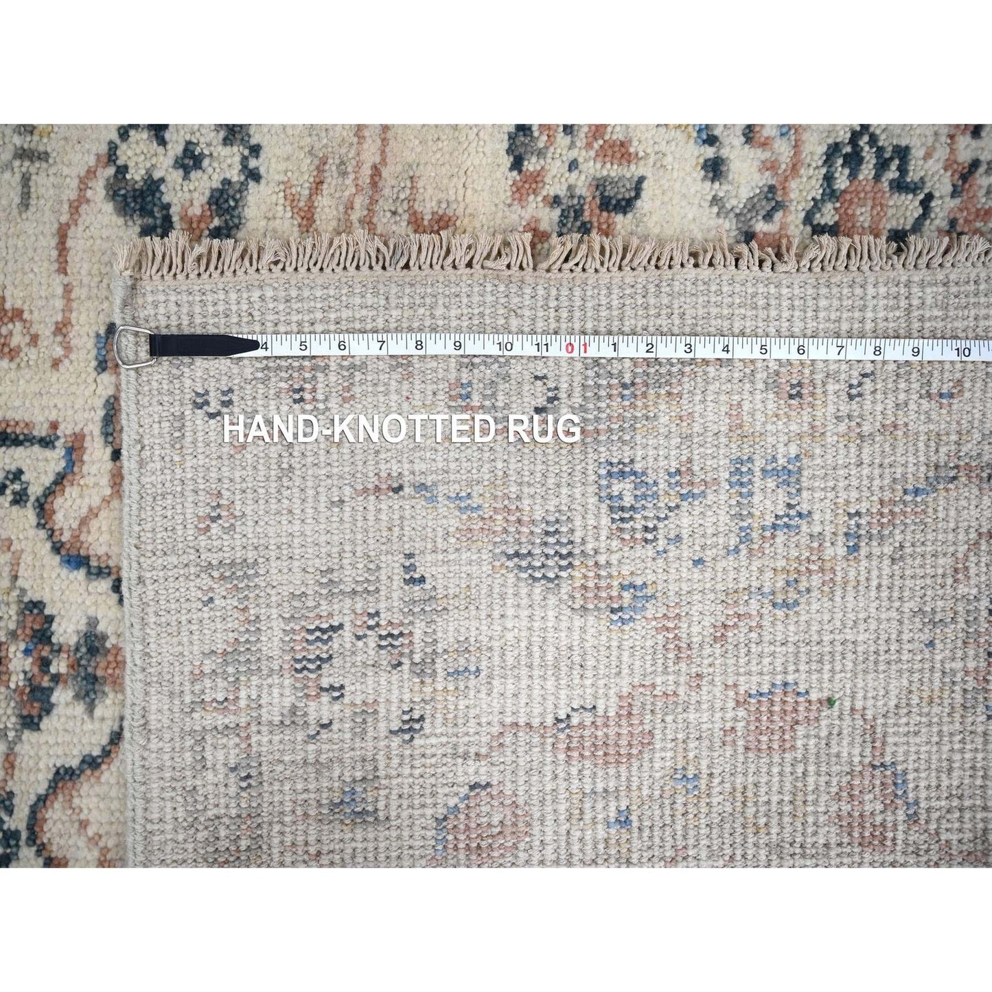 6'X9'Cream Mahal Design Hand Knotted Wool Soft Pile Oushak Oriental Rug