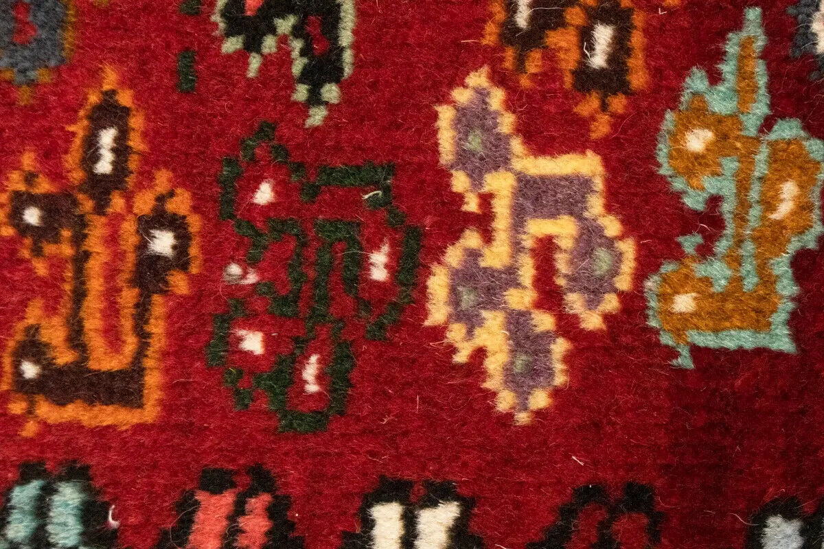 3'5X5 Ft Hand-Knotted Red Tribal Geometric