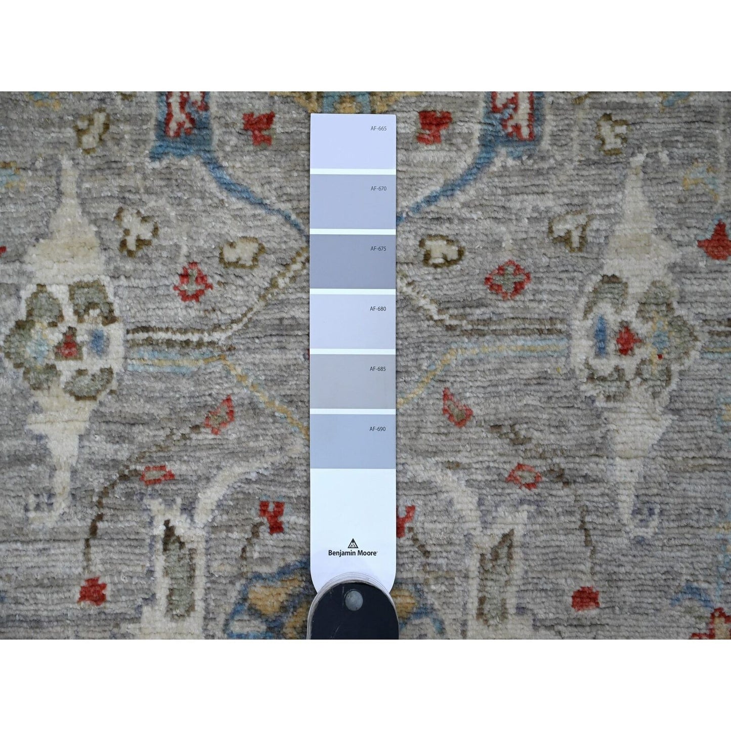 3'X11'7" Dorian Gray Bidjar Garus Hand Knotted Wool Runner Aryana Rug