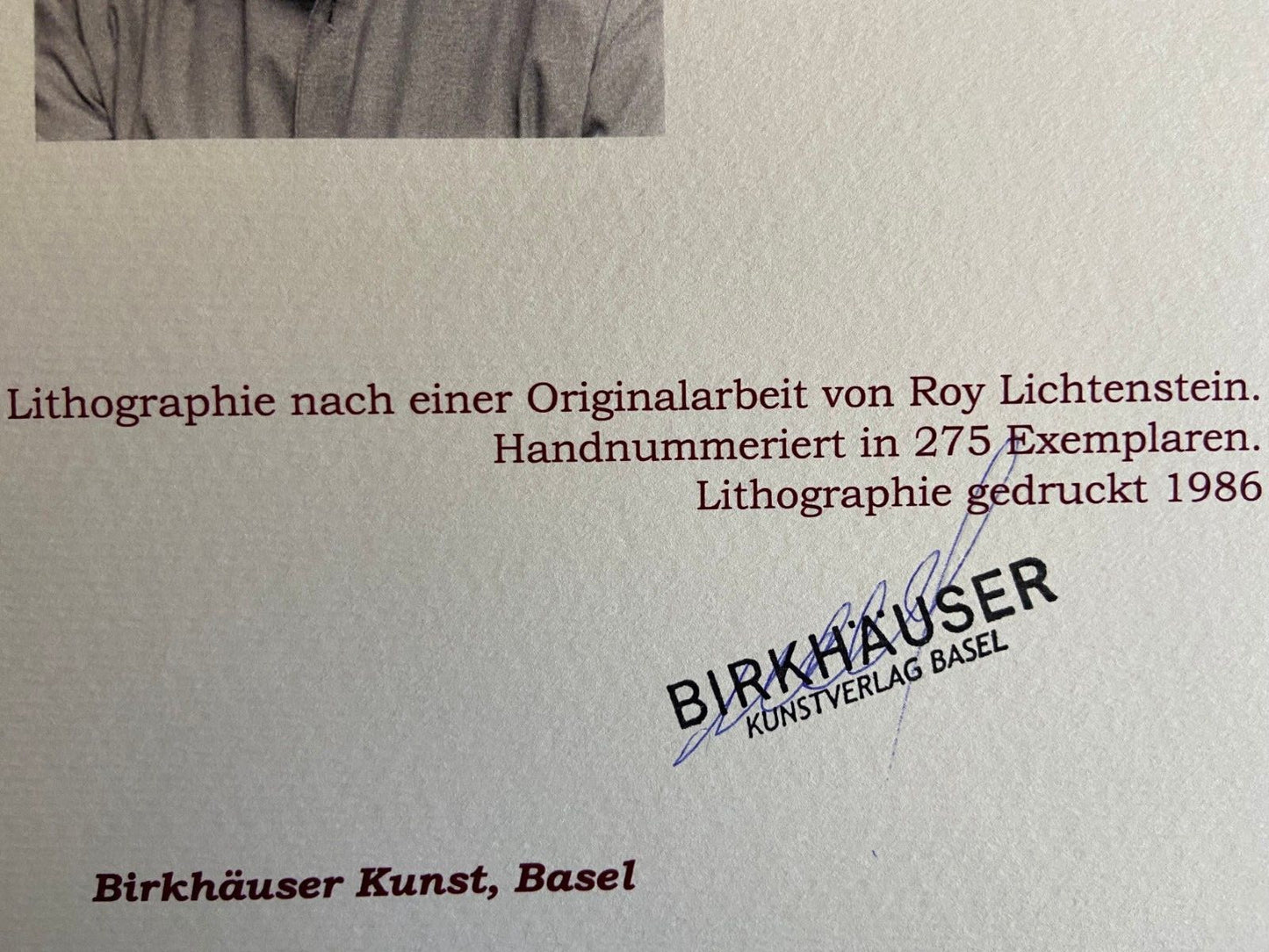 Roy Lichtenstein Lithograph Signed Numbered Pencil Stamp