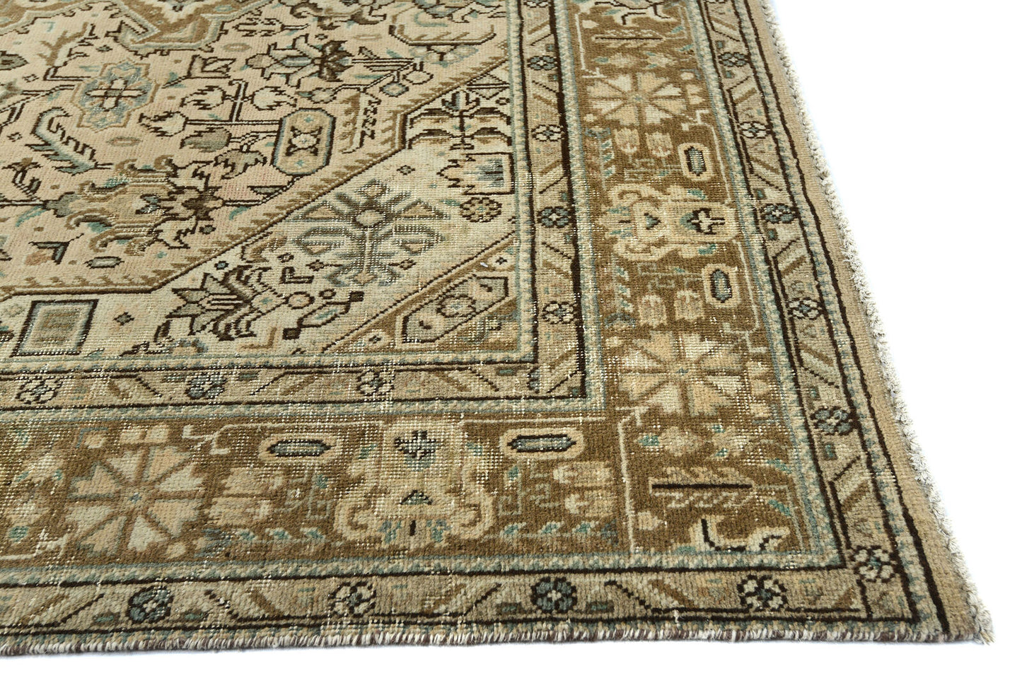 Vintage Oriental Rug Muted Floral Classic Carpet