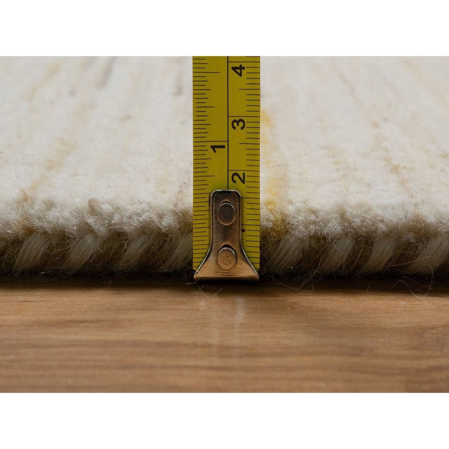 8'10"X11'8" White Modern Plain Design Lori Buft All Wool Hand Knotted Rug