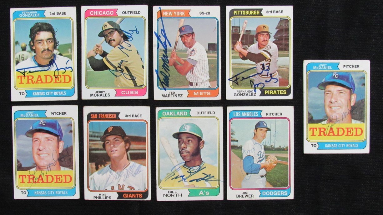 Lot Of (37) Autographed 1974 Topps Baseball Cards