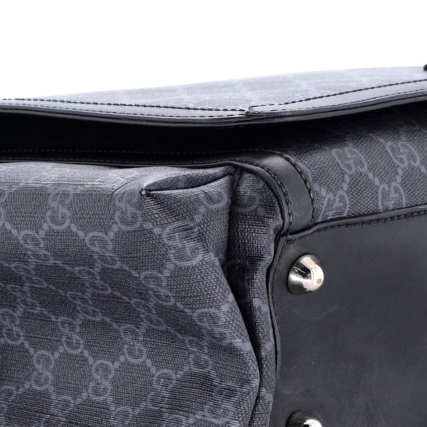 Gucci Web Strap Diaper Bag Gg Coated Canvas Small