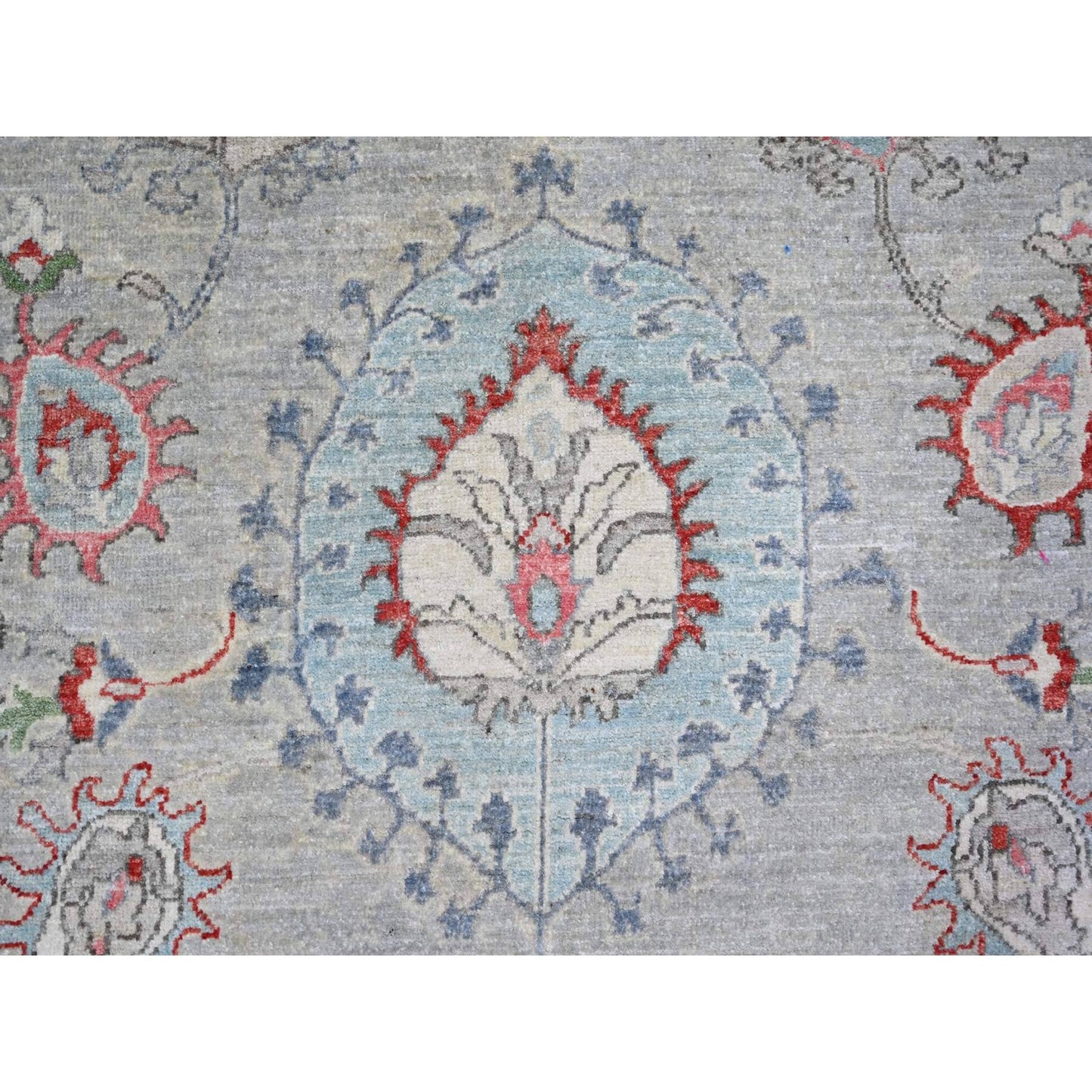8'1"X9'3" Tan Color Finer Peshawar Pure Wool Hand Knotted Oriental Rug