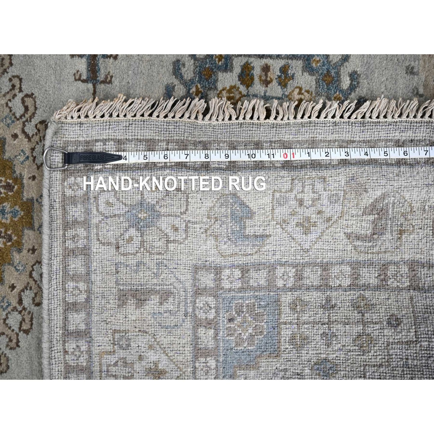 5'1"X6'10" Gray Zoroastrian Village Inspired Pure Wool Hand Knotted Rug