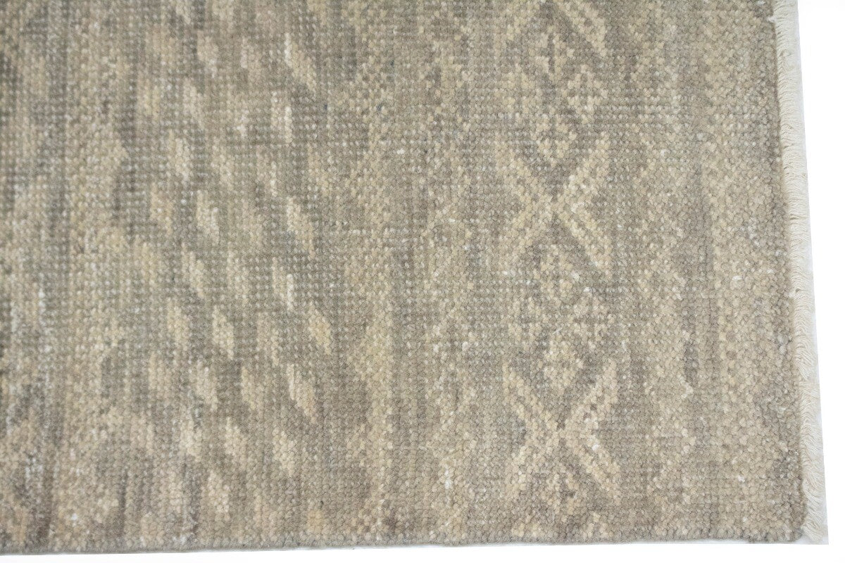 5X8 Ft Handmade Wool Area Rug Muted Beige Vintage