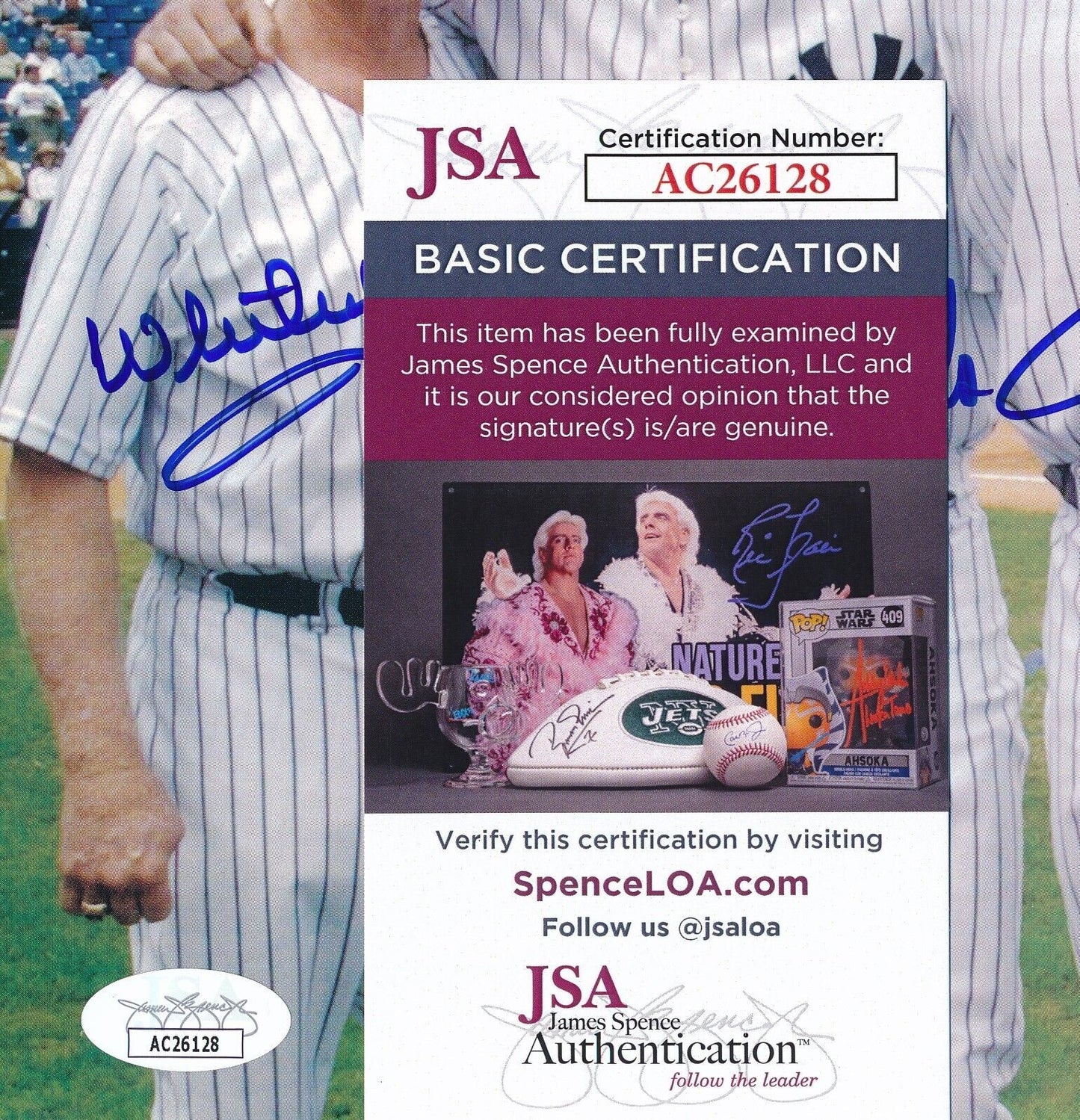 Whitey Ford/David Wells/Andy Pettite/Guidry Autographed 8X10 Photo Yankees Jsa