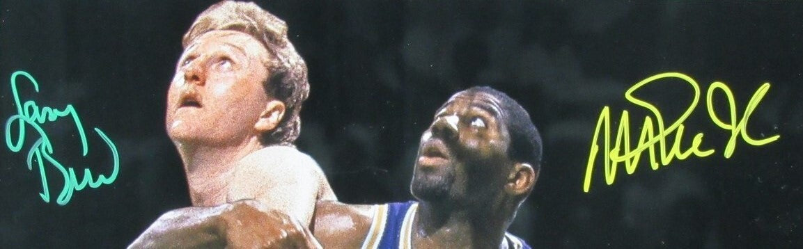 Larry Bird/Magic Johnson Dual-Signed/Autographed