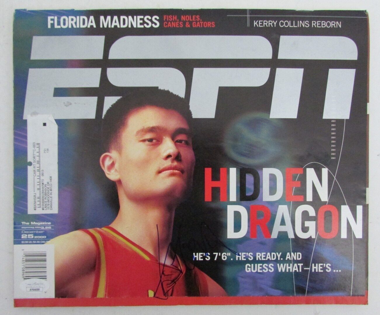 Yao Ming Hof Autographed 2000 Espn Magazine