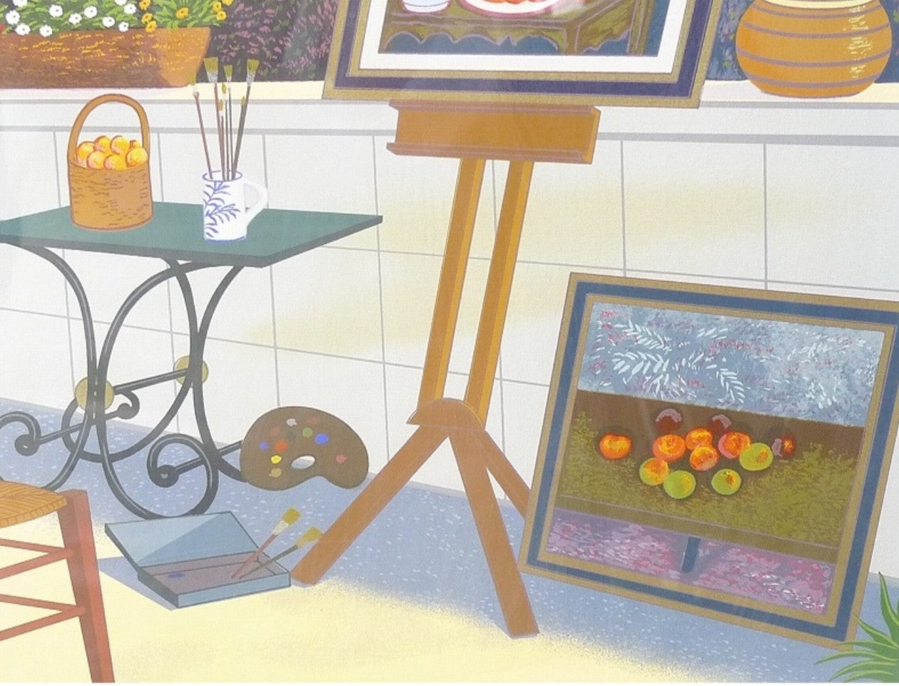 Fanch Ledan (France) - Czanne'S Studio Original Serigraph Print Signed Framed