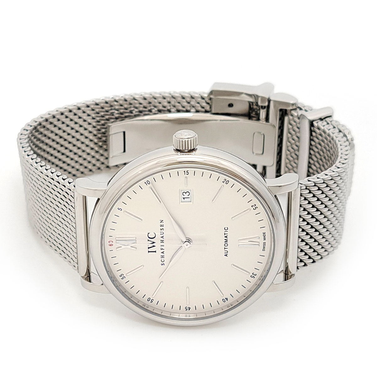 Iwc Portofino Automatic Date Iw356505 Silver Men'S Used Watch #6119