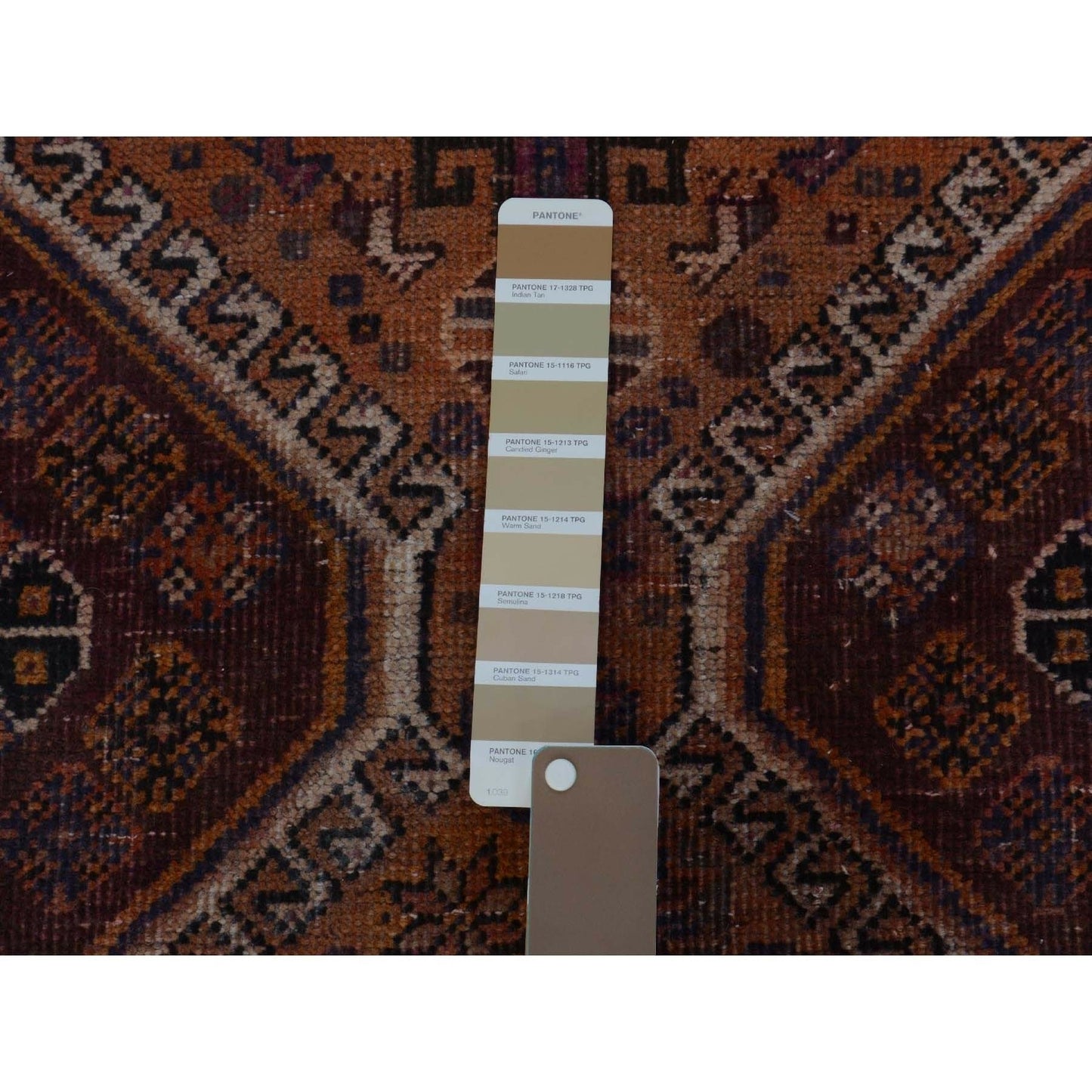 3'10"X9'1" Wide Runner Vintage And Worn Down Hand Knotted Oriental Rug
