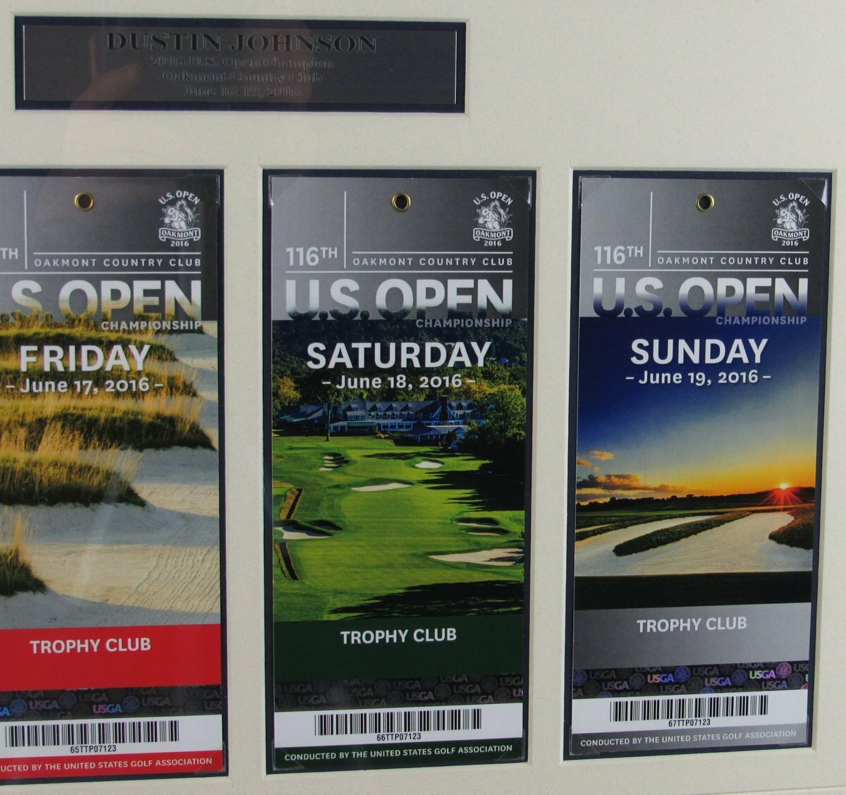 Dustin Johnson Us Open Ticket Collage Framed