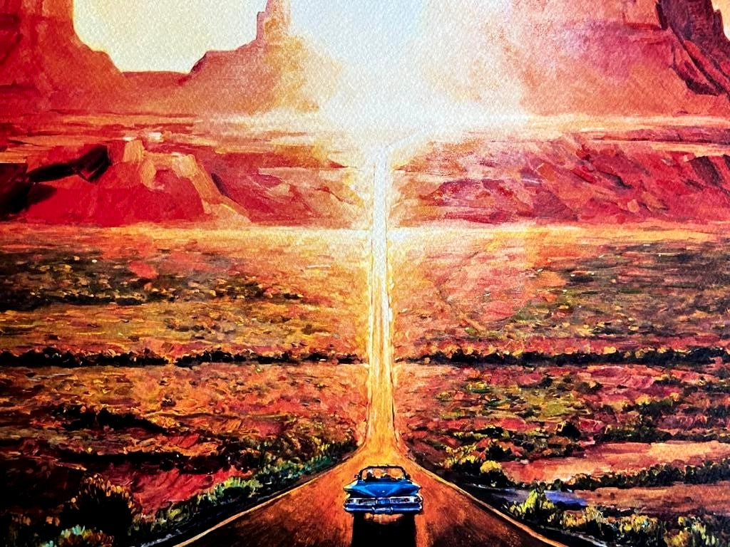 Bob Dylan Lithograph "Sunset In Monument Valley" Signed Op Numbered By Hand